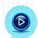 Content creation tools icon - stylized camera and play button