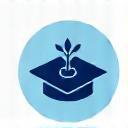 Talent development resources icon - graduation cap and a growing plant