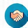 Handshake icon symbolizing mutual benefit and support